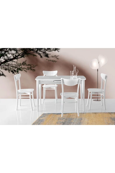 Madrid Hg Masa, Kapalı Alman Sandalye, Marmo, 120x70 ürün görseli 1