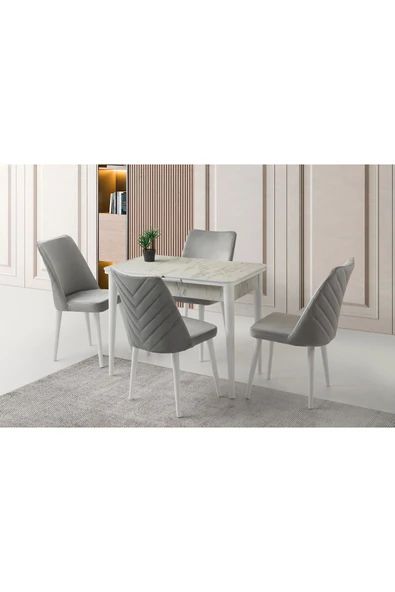 Rüzgar Hg Masa, Tilya Sandalye, Marmo, 100x60 ürün görseli 1