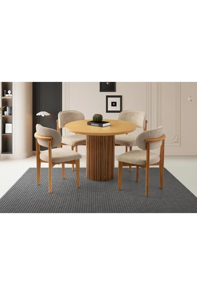 Eksen Masa, Umay Sandalye, Natural, 100x100 ürün görseli 1