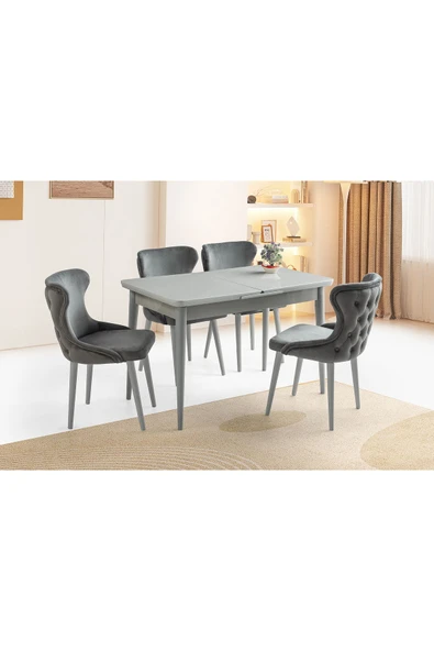 Rüzgar Hg Masa, Inci Sandalye, Açık Gri, 120x70 ürün görseli 1