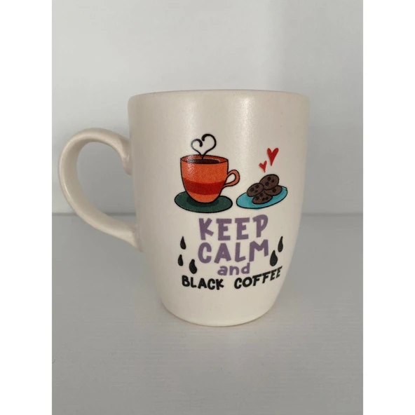 Keep Calm and Black Coffee Beyaz Kupa Bardak ürün görseli 1