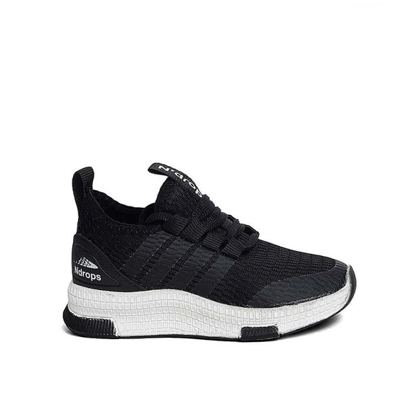 Trend Adımlar Siyah Unisex Patik Lastikli Çocuk Spor Ayakkab ürün görseli 1