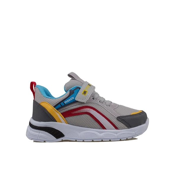 Trend Adımlar Gri Cırt Cırtlı Unisex Çocuk Spor Ayakkabı ürün görseli 1