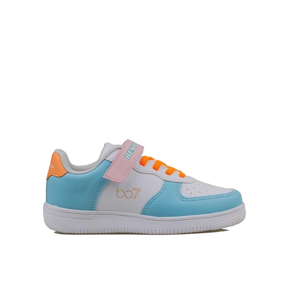 Trend Adımlar Mavi Suni Deri Mevsimlik Filet Unisex Çocuk Sneaker ürün görseli 1