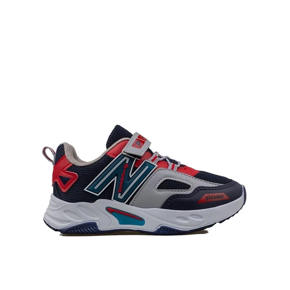 Trend Adımlar Lacivert Renkli Dokulu Unisex Çocuk New Force Spor Ayakkabı ürün görseli 1