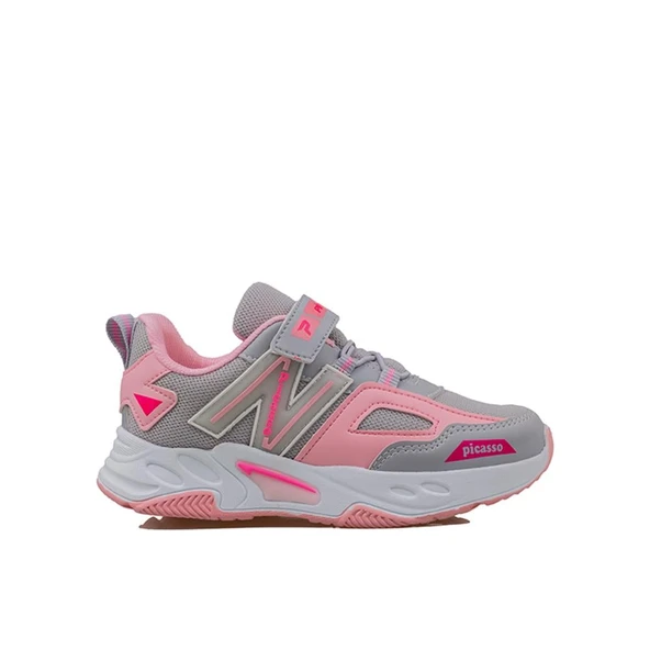 Trend Adımlar Pembe Renkli Dokulu Unisex Çocuk New Force Spor Ayakkabı ürün görseli 1