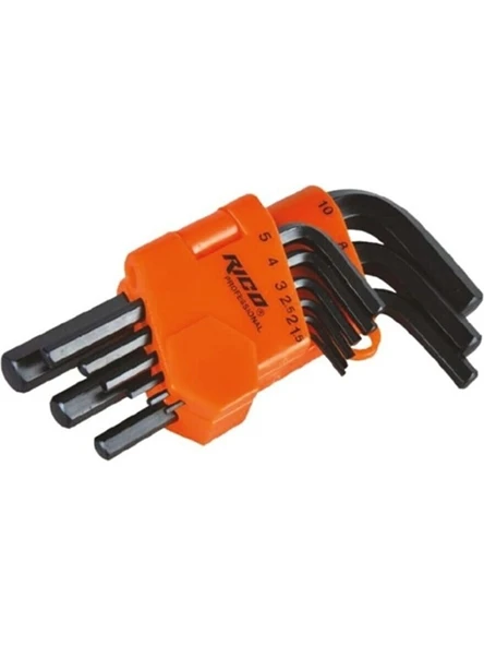 Rİco 9 lu Allen Anahtar Takımı Düz Kısa Alyan Seti 013-RC2899 ürün görseli 1