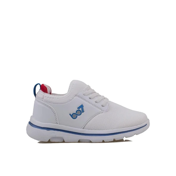 Trend Adımlar Beyaz Hafif Faylon Memory Foam Lastikli Çocuk Sneaker ürün görseli 1