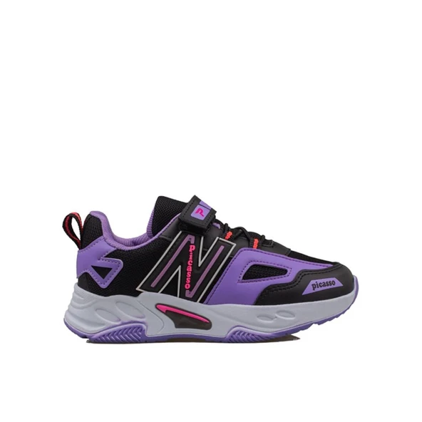 Trend Adımlar Lila Renkli Dokulu Unisex Çocuk New Force Spor Ayakkabı ürün görseli 1