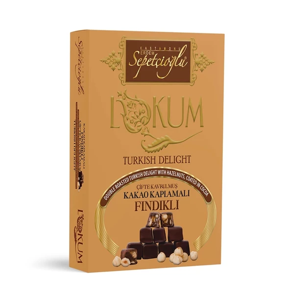 Kakao Kaplamalı Fındıklı Çifte Kavrulmuş Lokum 200G ürün görseli 1