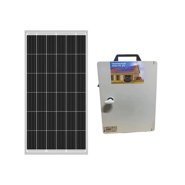 Taşınabilir Güneş Enerjili Güç Kaynağı 50w Güneş Paneli  24ah Akü Pano Paket ürün görseli 1