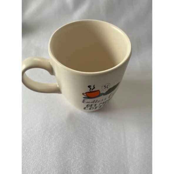 Endless Cup Get More Coffee Beyaz Kupa Bardak - Resim 2