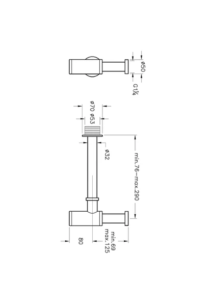 VitrA Origin A45123 Lavabo Sifonu-T Tipi - Resim 2