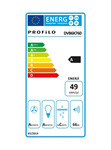 Profilo DVB6K760 Duvar Tipi Davlumbaz Siyah - Resim 5