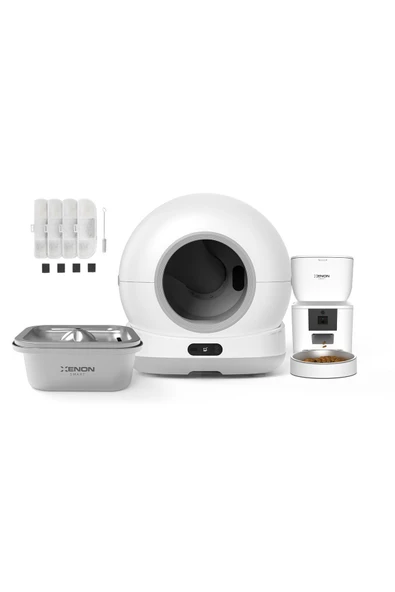 Xenon Smart Kedi Tuvaleti (Kameralı), Kedi Mama Kabı (Kameralı) 3L, Su Pınarı (Çelik) ve Yedek Filtre 4’lü Set ürün görseli 1