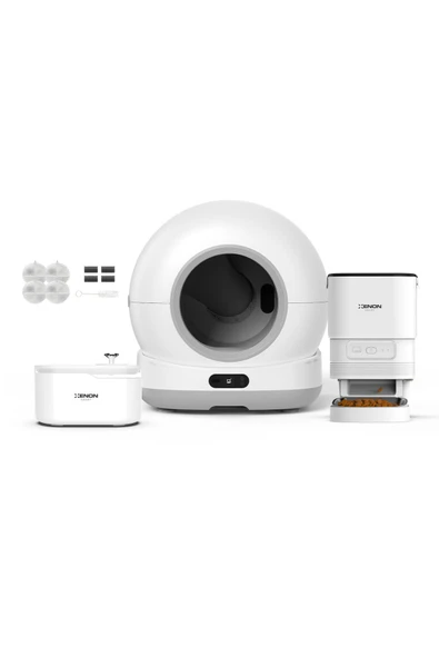 Xenon Smart Otomatik Kedi Tuvaleti 72L, Otomatik  Mama Kabı, Kedi Su Pınarı (Şeffaf) ve Filtre  4'lü Set ürün görseli 1