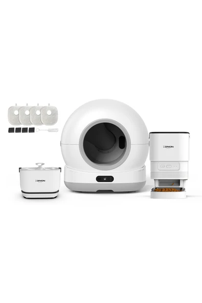 Xenon Smart Otomatik Kedi Tuvaleti 72L, Otomatik Mama Kabı , Kedi Su Pınarı (Kablosuz) ve Filtre  4'lü Set ürün görseli 1