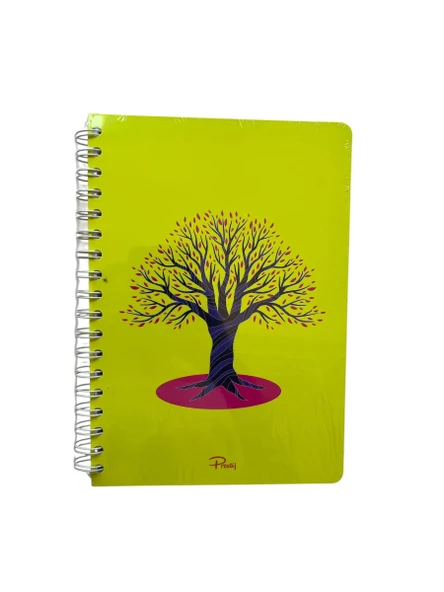Yaşam Ağacı Resimli Neon Kareli Defter 72 Yaprak Sert Kapak Spiralli ürün görseli 1