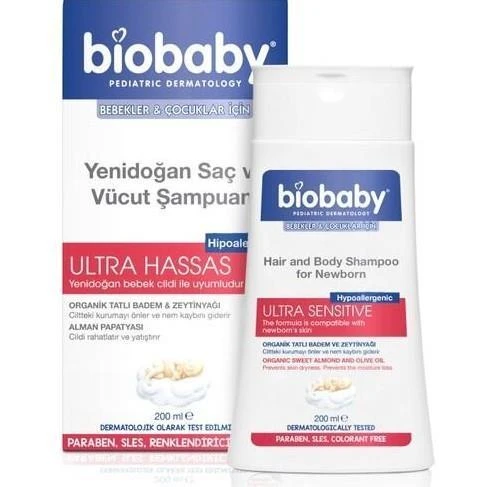 Biobaby Ultra Hassas Bebek Saç ve Vücut Şampuanı 200 ml ürün görseli 1