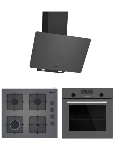 Profilo Gri Cam Ankastre Set (FRMA234G - DVK6J479 - OE36P9P10D) ürün görseli 1