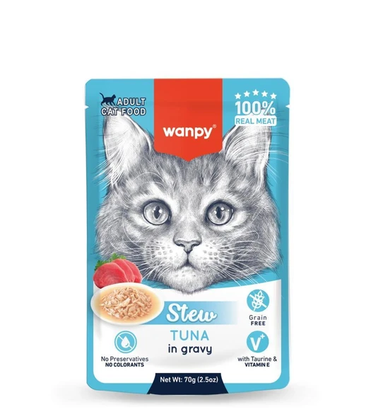 Wanpy Stew Pouch Ton Balıklı Yaş Kedi Maması 70g ürün görseli 1