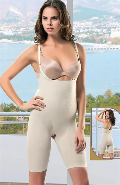 Dode Flora FormF 985 Kadın Beden Küçülten Dikişsiz Göğüs Altı Paçalı Açık Ağ Tam Boy Korse ürün görseli 1