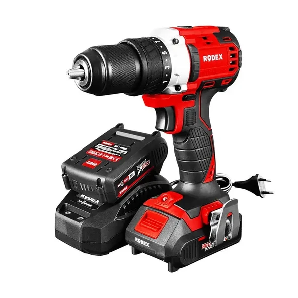 Rodex Akülü Darbeli Matkap 50NM-13mm-2 Vites 2x2A.H Akü+13 Parça Aksesuar Set ürün görseli 1