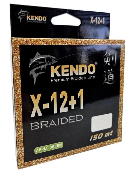 Kendo X-12+1 Braided 150m Örgü İp Misina Apple Green ürün görseli 1