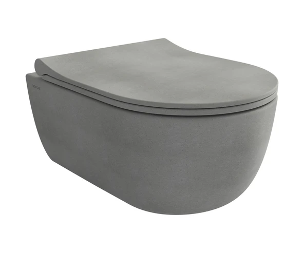 V-Tondo Rimless Gizli Taharet Girişli Kısa Asma Klozet Mat Beton 1417-069-0128 Kapaksız ürün görseli 1