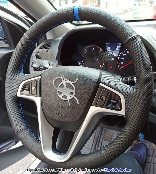 Hyundai Accent Blue Araca Özgü Dikmeli Direksiyon Kılıfı ürün görseli 1