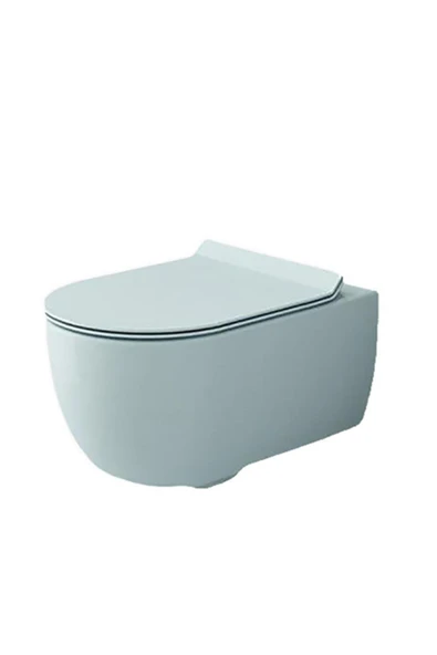 V-tondo Rimless Asma Klozet Kanalsız Kapak Hariç Mat Buz Mavi 1416-029-0128 ürün görseli 1