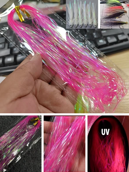 ea genset Çapari Poşet Sim Ultraviyole Uv Neon Koyu Pembe Balık Sırtı Kırçıl 1 mm 35 Metre ürün görseli 1