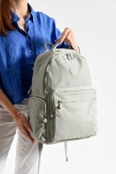 Bagacar Bolsas 1094 Su Geçirmez İthal Krinkıl Kumaş Laptop Bölmeli Okul ve Günlük Sırt Çantası AGri ürün görseli 1
