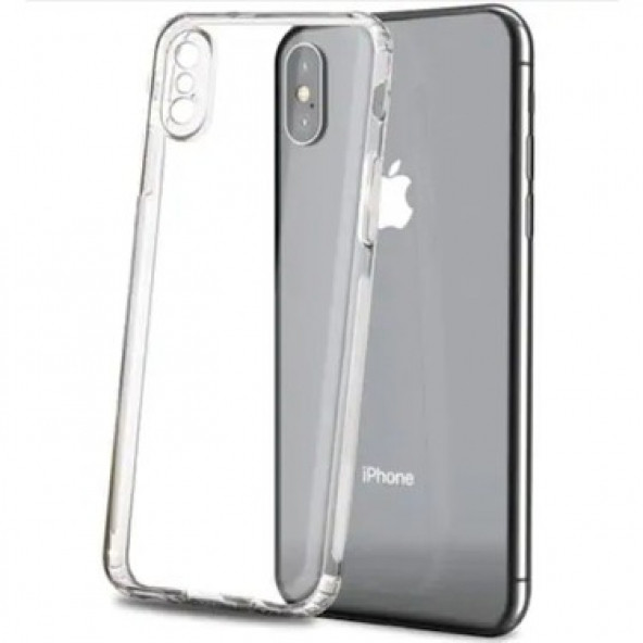 Apple iPhone XS Kamera Korumalı Şeffaf Silikon Kılıf ürün görseli 1