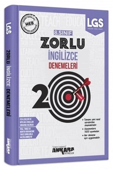 Ankara 8. Sınıf İngilizce 20 Zorlu Deneme ürün görseli 1