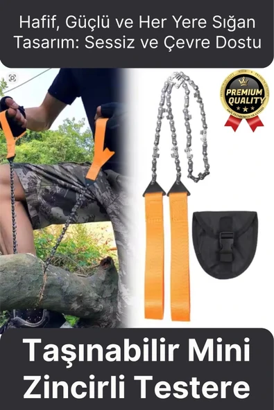 Çok Amaçlı Saplı Taşınabilir Güçlü Dayanıklı Ergonomik Hafif Çantalı Mini Manuel Zincirli Testere ürün görseli 1