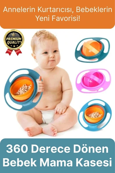 Özel Seri Kolay Temizlenir Dayanıklı Bpa İçermez 360 Derece Dönen Dökülmeyen Bebek Mama Kasesi ürün görseli 1