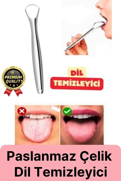 Özel Üretim Ferah Nefes Paslanmaz Çelik Standart Boy Sıyırıcı Aparat Dil Temizleyici Ağız Bakım ürün görseli 1