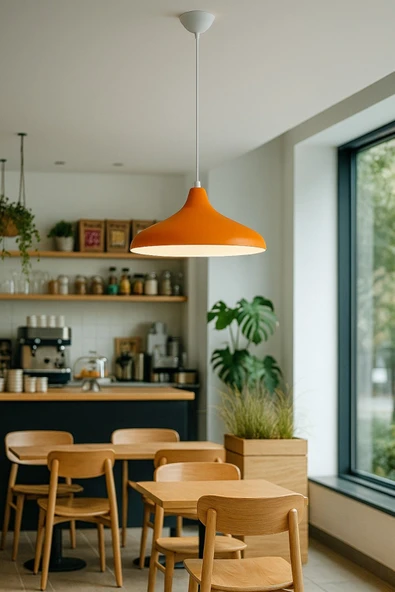 LEGACY  Nil Turuncu Renk Özel Tasarım Modern Dekoratif Cafe Sarkıt Cafe - Mutfak Tekli Avize ürün görseli 1