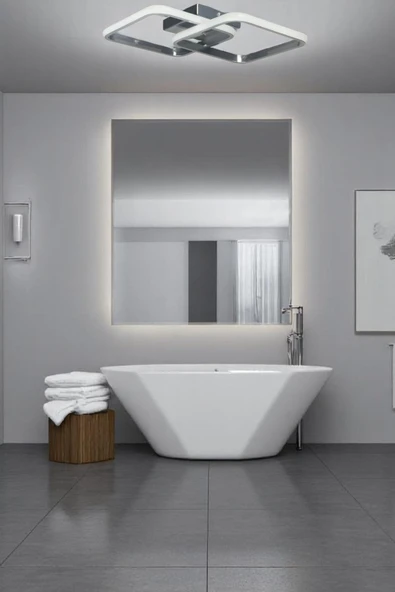 LEGACY  Kira Modern Tasarım Krom Renk Salon - Mutfak - Hol Beyaz Led 2 Li Avize ürün görseli 1