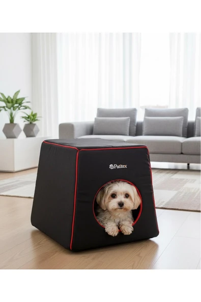 PATİTEX Kedi Evi - Kedi Yuvası- Küçük Irk Köpek Evi- Kedi Mağarası -kedi Yatağı 3fonksıyonlu ürün görseli 1