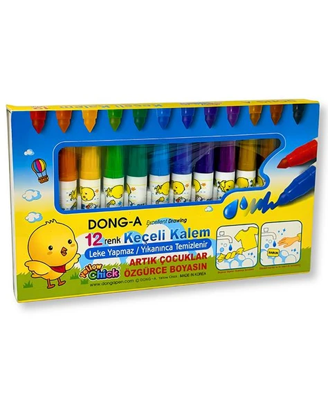 Dong-A Jumbo Yıkanabilir Keçeli Boya Kalemi 12 Renk ürün görseli 1