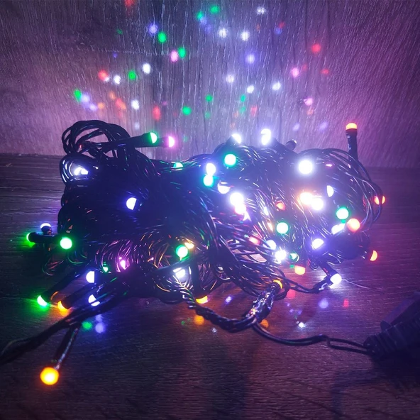 10 M 100 Led Damla Uçlu Led Işık RGB Işık Siyah Kablo ürün görseli 1