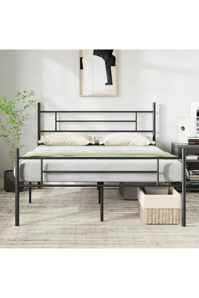 Özgök Tarım CNDHOME Metal Karyola HSN Metal Karyola Siyah Renk, Çift Kişilik, Ölçü Seçenekli 120x200 ürün görseli 1