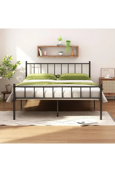 Özgök Tarım Metal Karyola, Çınar Metal Karyola Siyah renk seçenekli, Çift Kişilik 160x200 ürün görseli 1