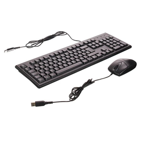 A4TECH KM-72620D Q Türkçe Kablolu Siyah Klavye+Mouse ürün görseli 1
