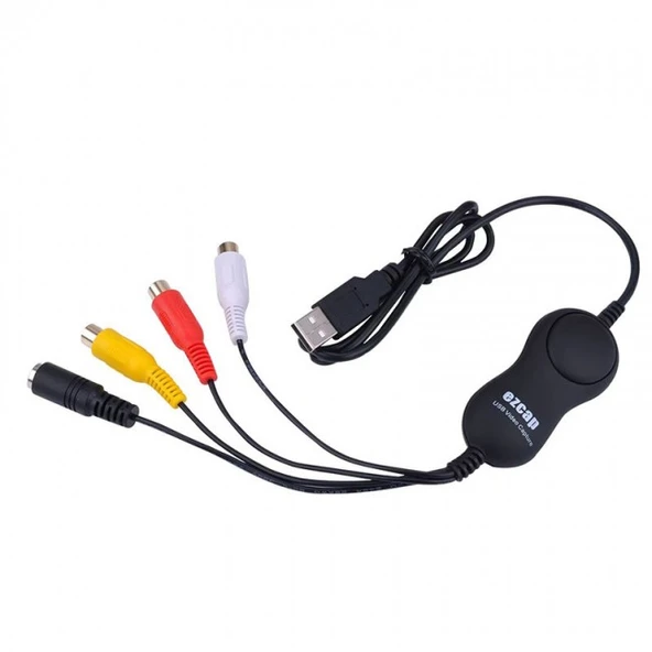 Usb 2.0 video capture Kart eski video kasetlerini pc ye aktarma aparatı ürün görseli 1