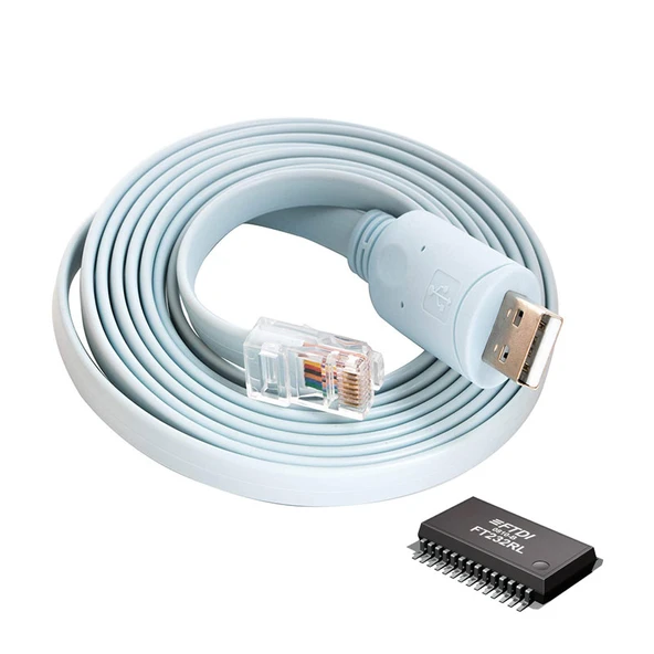 USB 2.0 to RJ45 Cisco konsol kablo FTDI  FT232RL chipsetli Cisco Uyumlu Kablo ürün görseli 1