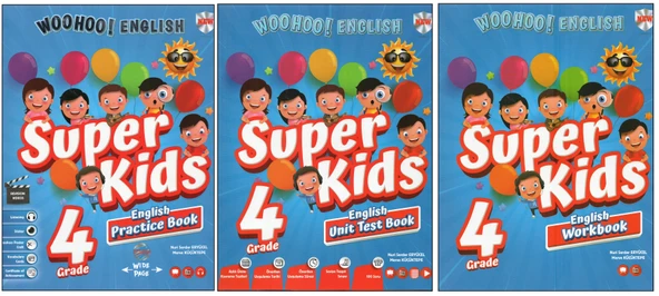 KIRMIZI BEYAZ 4. SINIF WOOHOO SÜPER KİDS (3 KİTAP) ürün görseli 1