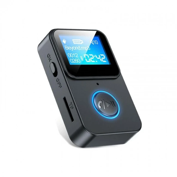 Mikro hafıza kart girişli  Bluetooth 5.0 Ses Alıcısı Verici LED Ekranlı mp3 çalar ürün görseli 1
